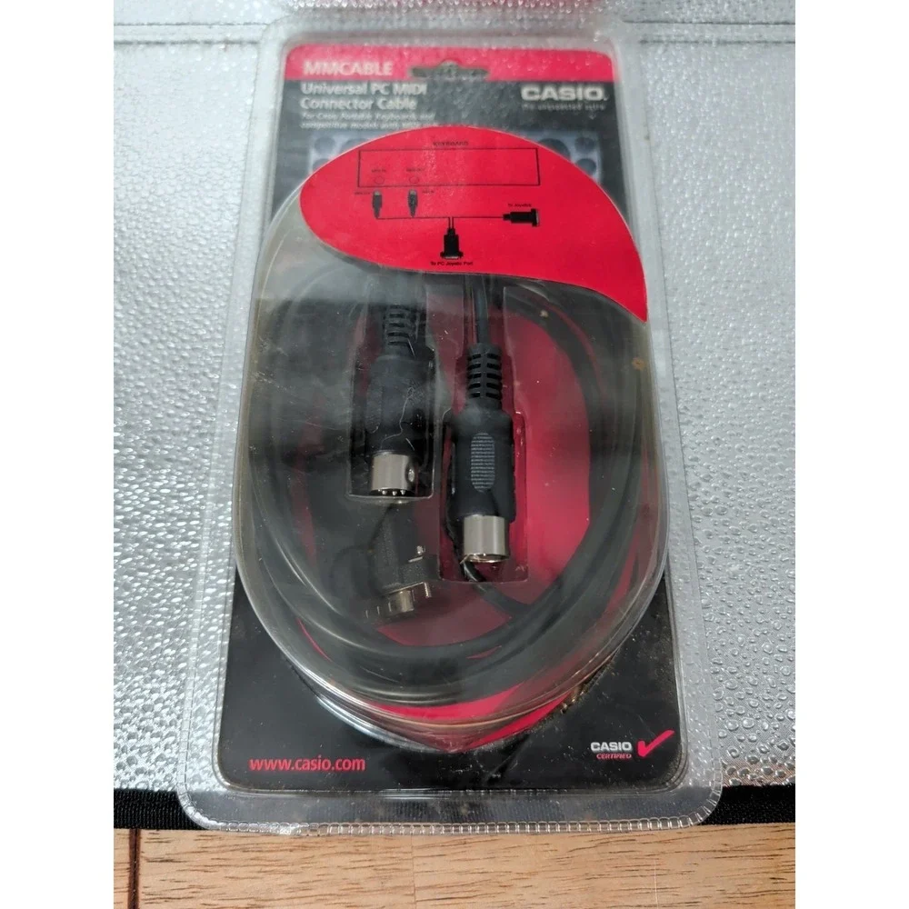 Casio MMCABLE Universal PC MIDI Connector Cable for MIDI Keyboard to PC - Sealed